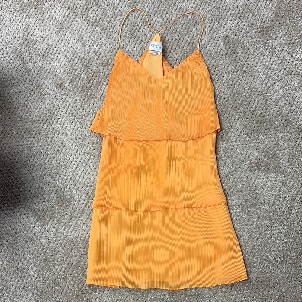 SAYLOR Bright Orange Dress Three Tier
